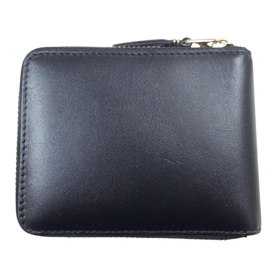 COMME des GARCONS コムデギャルソン SA7100 ラウンドファスナー 二つ折り コンパクトウォレット ブラック系【中古】