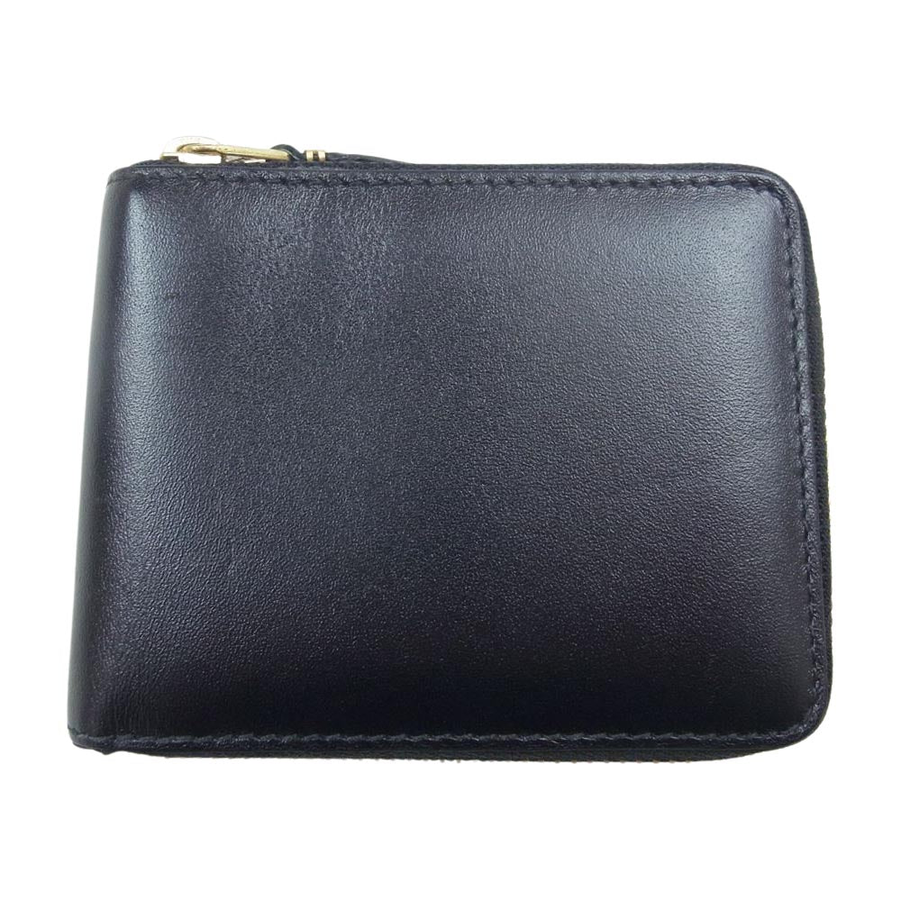 COMME des GARCONS コムデギャルソン SA7100 ラウンドファスナー 二つ折り コンパクトウォレット ブラック系【中古】