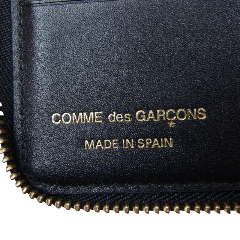 COMME des GARCONS コムデギャルソン SA7100 ラウンドファスナー 二つ折り コンパクトウォレット ブラック系【中古】