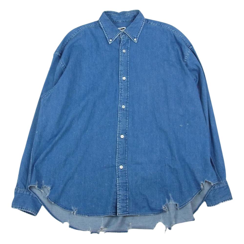 エイチ ビューティアンドユース 20AW 1211-299-7626 BITING DENIM BIG BD SHIRT バイティング デニム ビッグ ボタンダウン シャツ インディゴブルー系 M【中古】