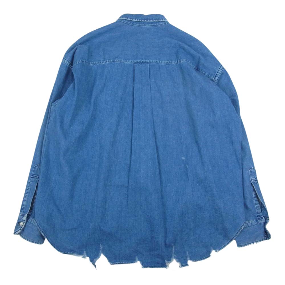 エイチ ビューティアンドユース 20AW 1211-299-7626 BITING DENIM BIG BD SHIRT バイティング デニム ビッグ ボタンダウン シャツ インディゴブルー系 M【中古】