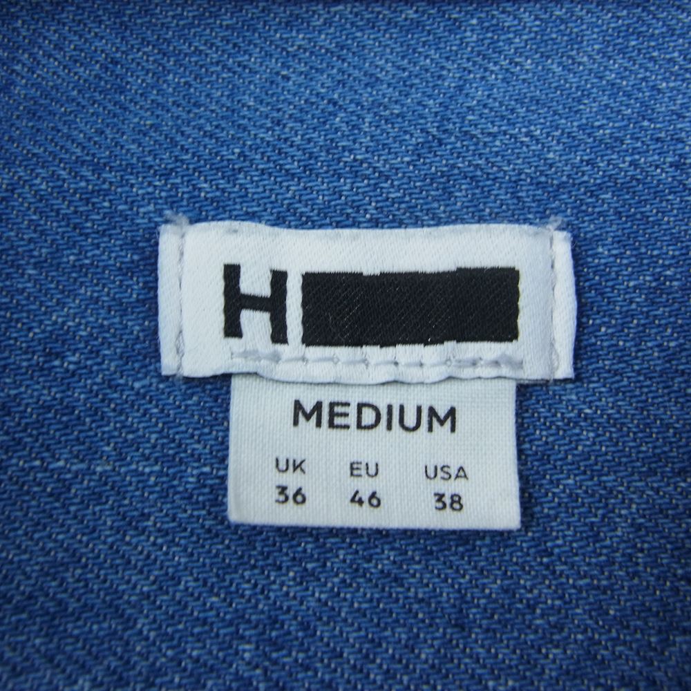 エイチ ビューティアンドユース 20AW 1211-299-7626 BITING DENIM BIG BD SHIRT バイティング デニム ビッグ ボタンダウン シャツ インディゴブルー系 M【中古】