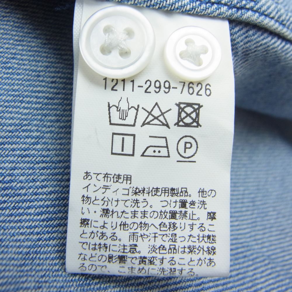 エイチ ビューティアンドユース 20AW 1211-299-7626 BITING DENIM BIG BD SHIRT バイティング デニム ビッグ ボタンダウン シャツ インディゴブルー系 M【中古】