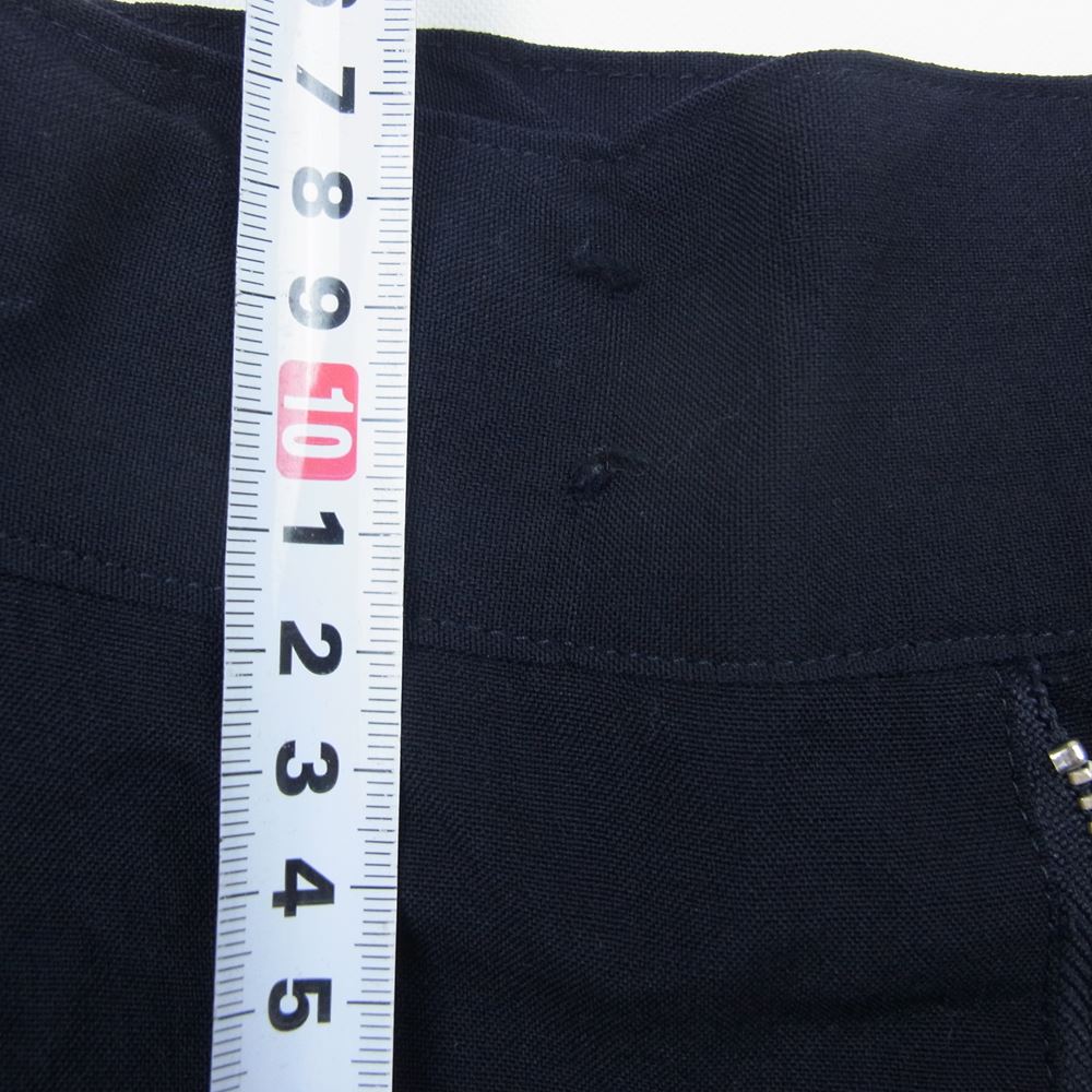 COMME des GARCONS HOMME PLUS コムデギャルソンオムプリュス AD1991 PP-11004M 90s ヴィンテージ イージー ウール スラックスパンツ ネイビー系 M【中古】