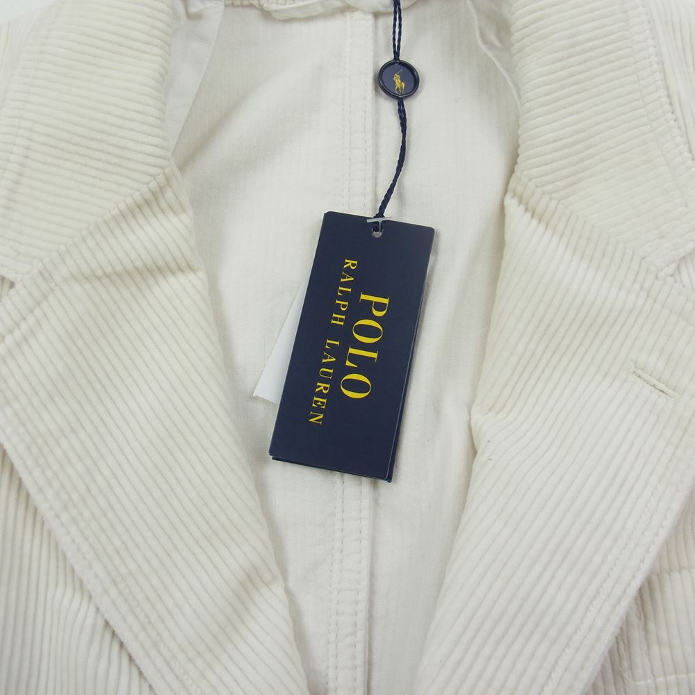 POLO RALPH LAUREN ポロ・ラルフローレン コーデュロイ 3B テーラードジャケット オフホワイト系 L【極上美品】【中古】