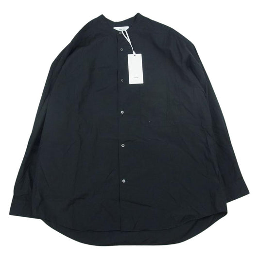 GRAPHPAPER グラフペーパー 21AW GM214-50014 Broad Oversized L/S Band Collar Shirt ブロード オーバーサイズ バンドカラー 長袖 シャツ ブラック系 F【美品】【中古】
