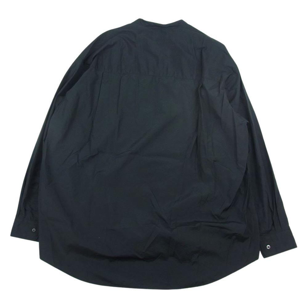 GRAPHPAPER グラフペーパー 21AW GM214-50014 Broad Oversized L/S Band Collar Shirt ブロード オーバーサイズ バンドカラー 長袖 シャツ ブラック系 F【美品】【中古】