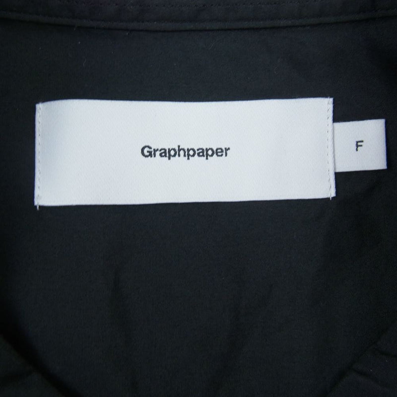 GRAPHPAPER グラフペーパー 21AW GM214-50014 Broad Oversized L/S Band Collar Shirt ブロード オーバーサイズ バンドカラー 長袖 シャツ ブラック系 F【美品】【中古】