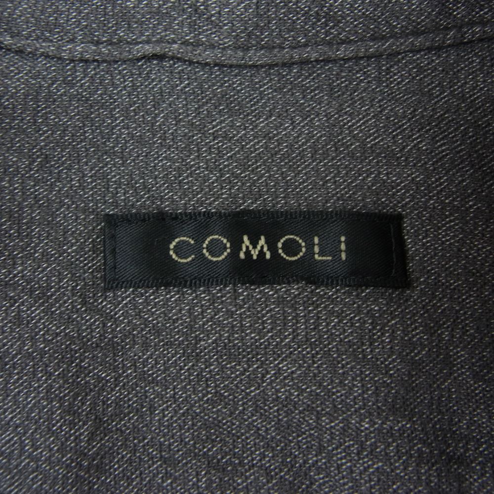 COMOLI コモリ 22SS V01-02006 ヨリ杢 プルオーバー 長袖 シャツ グレー系 2【美品】【中古】