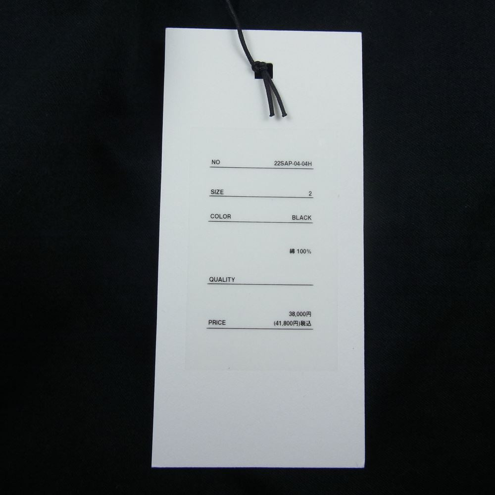 アプレッセ  22SS 22SAP-04-04H Chino Trousers チノ トラウザーズ チノパン パンツ ブラック系 2【中古】