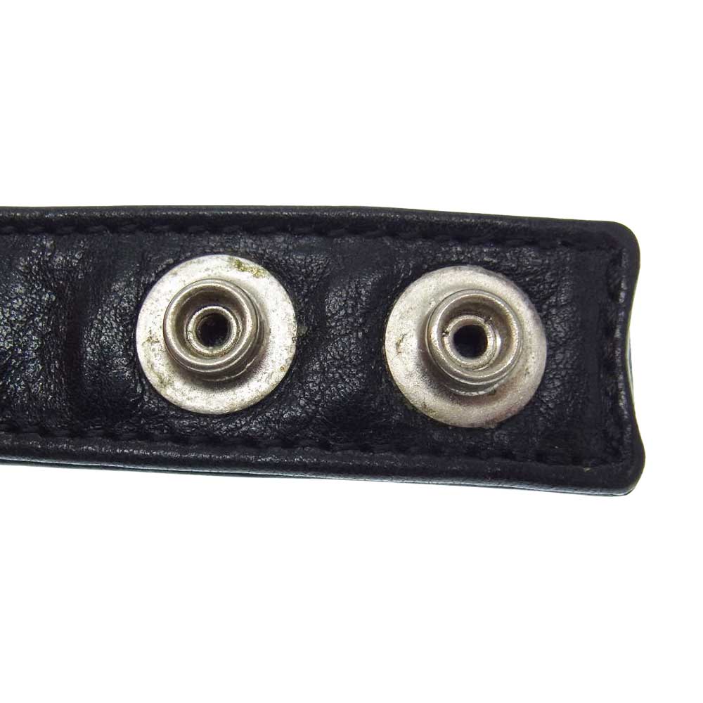CHROME HEARTS クロムハーツ（原本有） 3BTN/2SNP クロスボール 3ボタン2スナップ レザー ブレスレット ブラック系【中古】