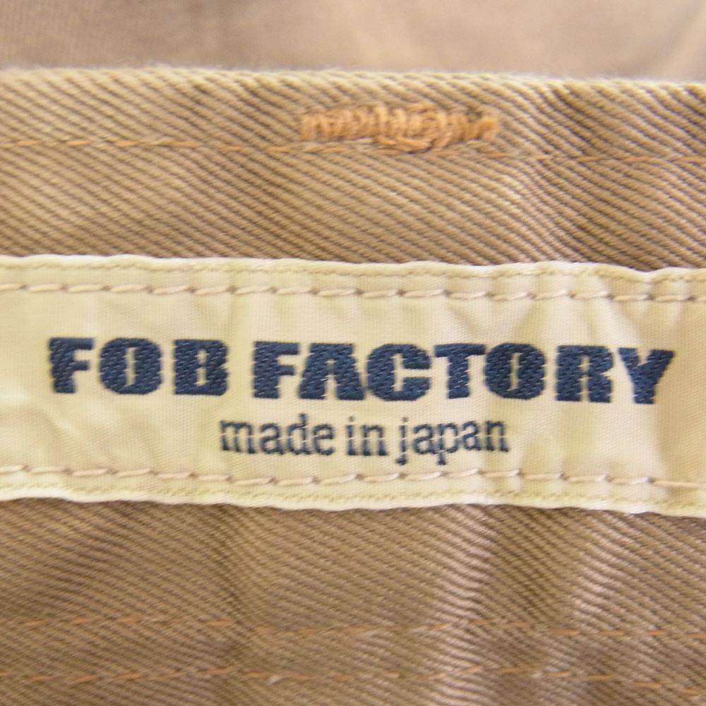 FOB FACTORY エフオービーファクトリー F0444 FUSION TROUSERS ナロー フュージョントラウザー チノパン テーパードパンツ ベージュ ベージュ系 L【中古】
