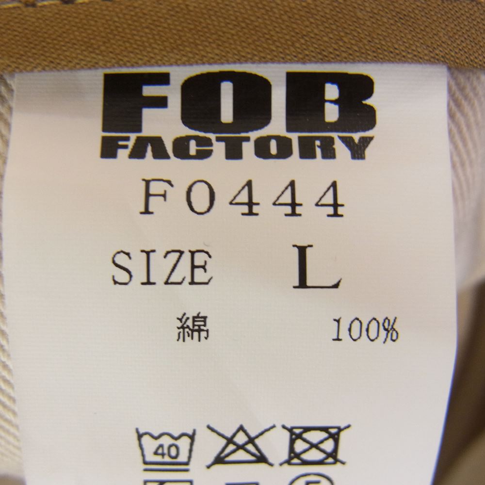 FOB FACTORY エフオービーファクトリー F0444 FUSION TROUSERS ナロー フュージョントラウザー チノパン テーパードパンツ ベージュ ベージュ系 L【中古】