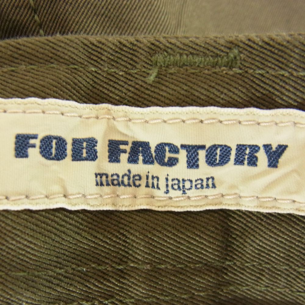 FOB FACTORY エフオービーファクトリー F0444 FUSION TROUSERS ナロー フュージョントラウザー チノパン テーパードパンツ カーキ カーキ系 L【中古】