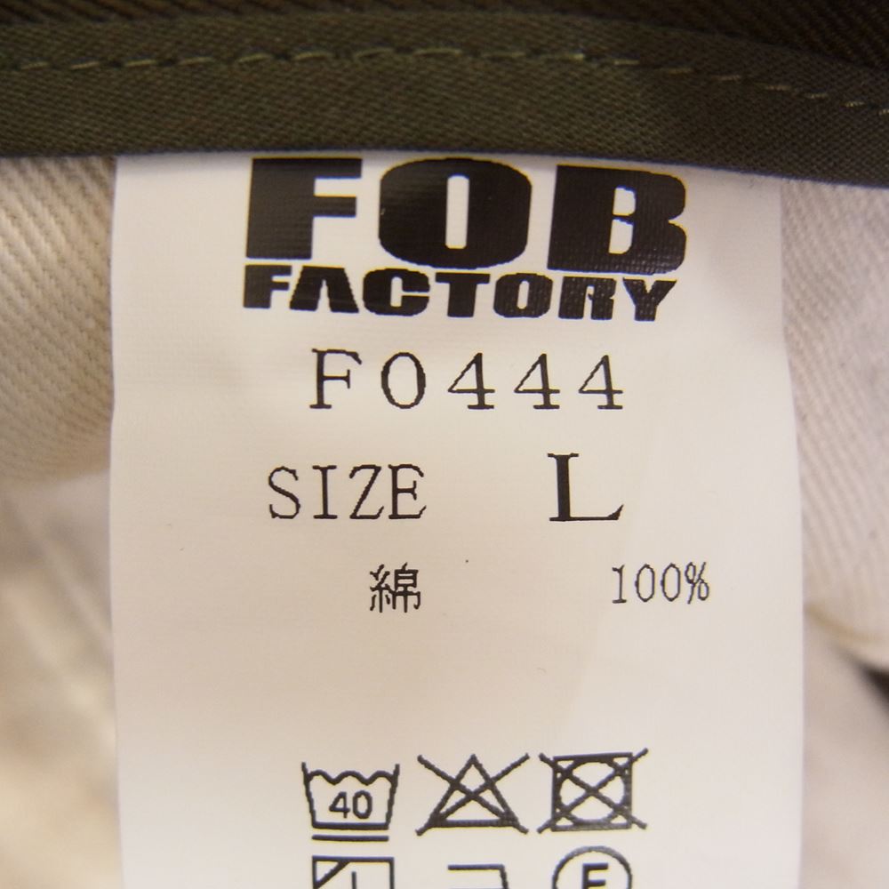 FOB FACTORY エフオービーファクトリー F0444 FUSION TROUSERS ナロー フュージョントラウザー チノパン テーパードパンツ カーキ カーキ系 L【中古】