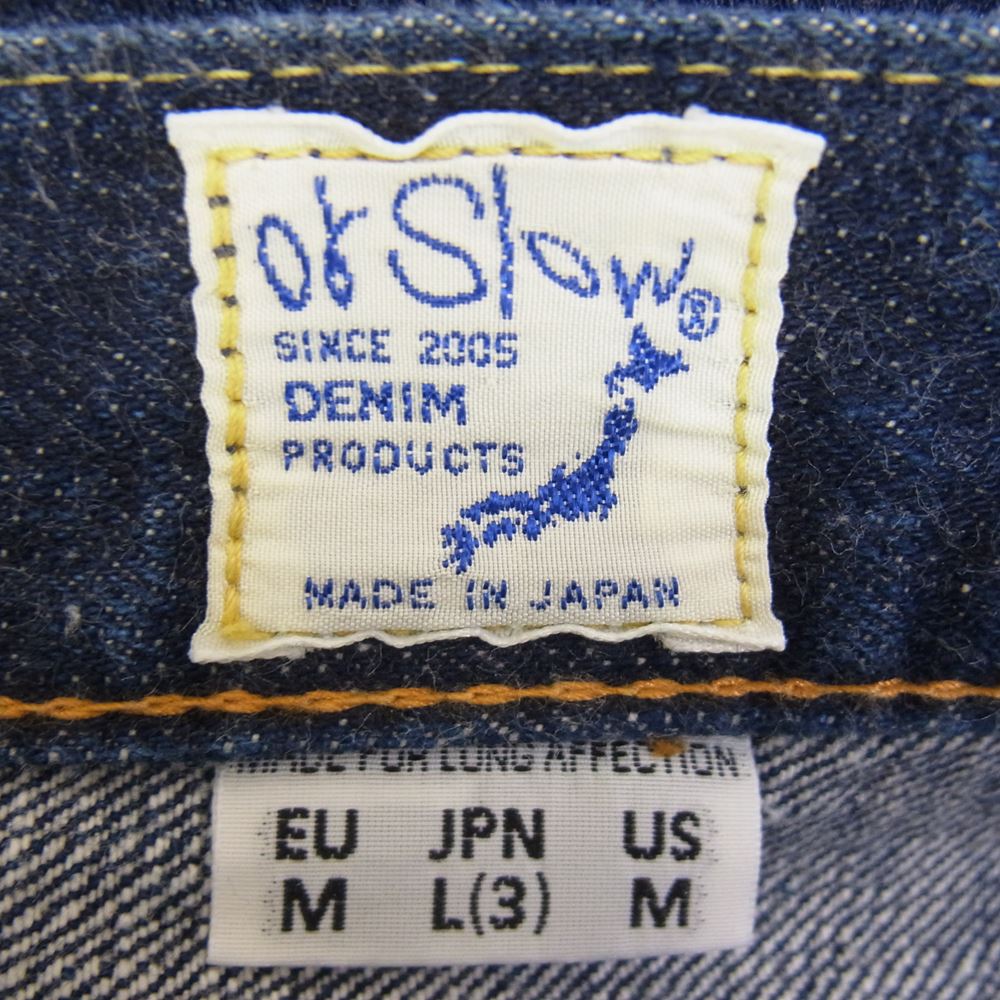 orSlow オアスロウ Lot107 ジップフライ 5ポケット デニムパンツ ジーンズ インディゴブルー系 L【中古】