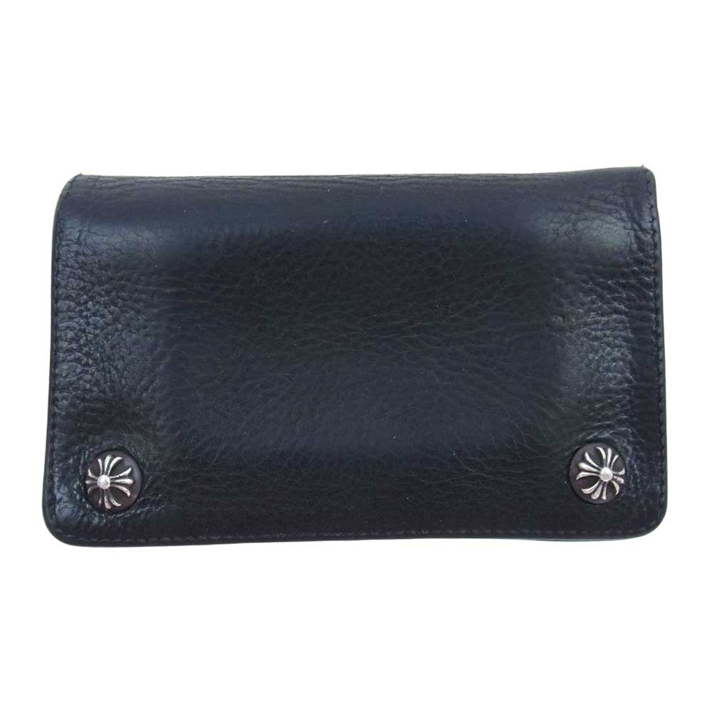 CHROME HEARTS クロムハーツ（原本有） 1ZIP コンパクト ウォレット 二つ折り 財布 ブラック系【中古】