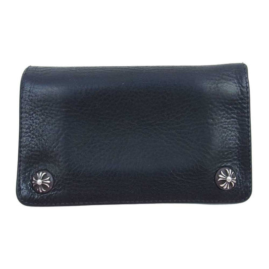 CHROME HEARTS クロムハーツ（原本有） 1ZIP コンパクト ウォレット 二つ折り 財布 ブラック系【中古】