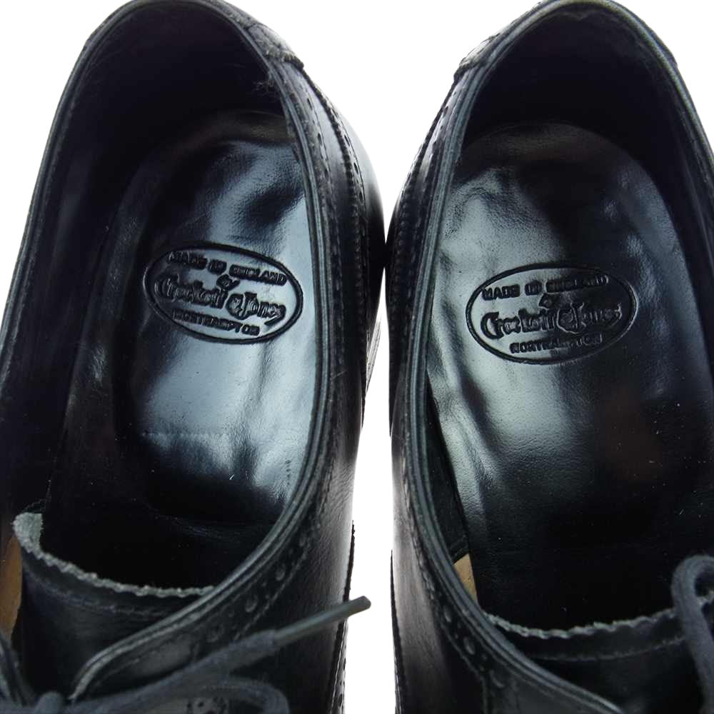 CROCKETT&JONES クロケットアンドジョーンズ 9521-12, WELBECK ウェルベック セミブローグ 内羽根 レザー シューズ ブラック系 8E【中古】