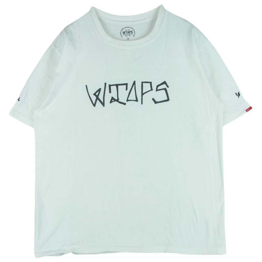 WTAPS ダブルタップス ロゴ プリント 半袖 Tシャツ コットン 日本製 ホワイト系 3【中古】