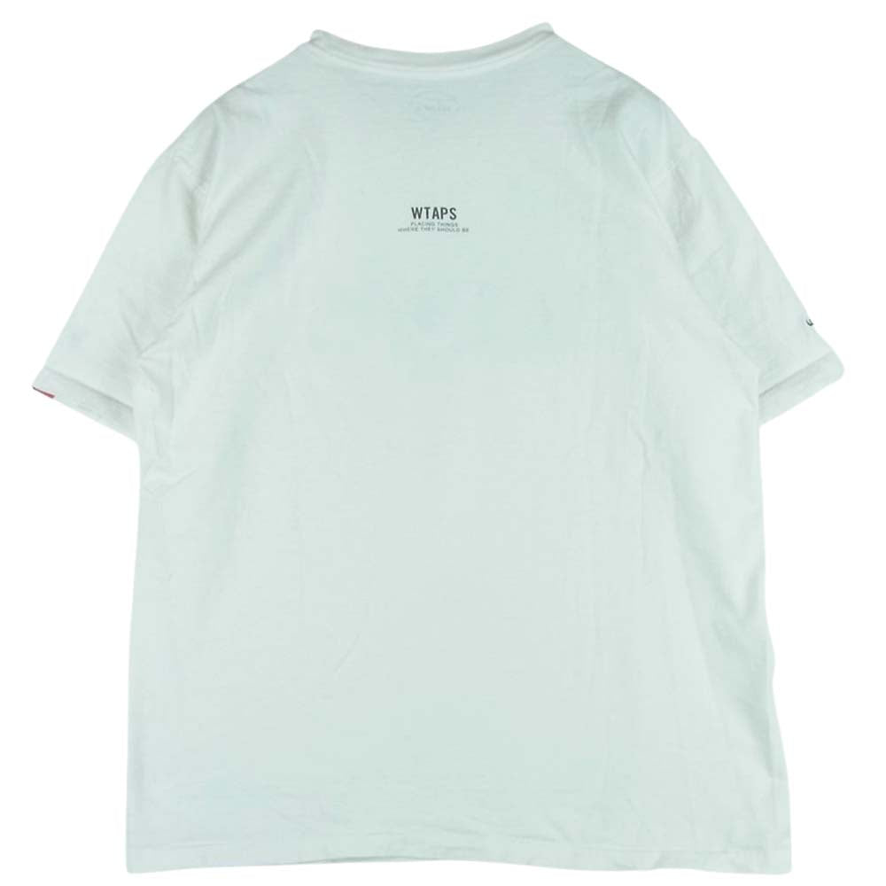 WTAPS ダブルタップス ロゴ プリント 半袖 Tシャツ コットン 日本製 ホワイト系 3【中古】