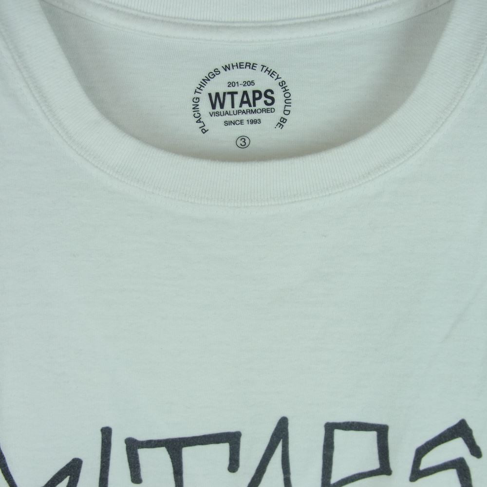 WTAPS ダブルタップス ロゴ プリント 半袖 Tシャツ コットン 日本製 ホワイト系 3【中古】