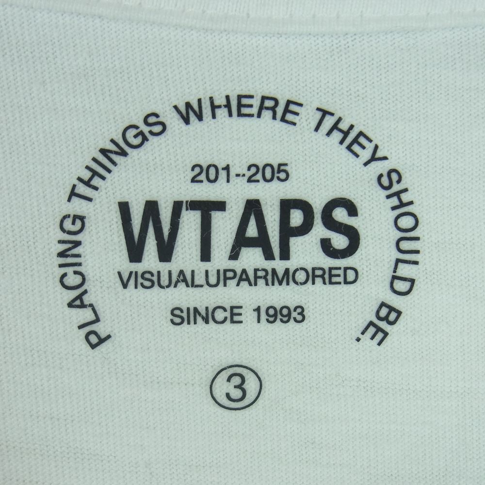 WTAPS ダブルタップス ロゴ プリント 半袖 Tシャツ コットン 日本製 ホワイト系 3【中古】