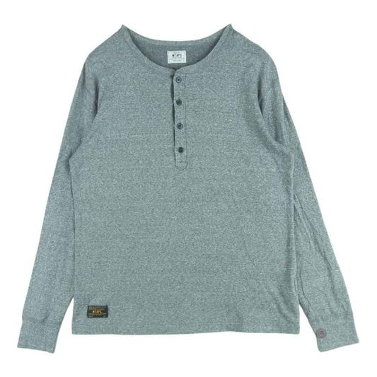 WTAPS ダブルタップス 152ATDT-CSM18 コットン ヘンリーネック カットソー 長袖 Tシャツ 日本製 グレー系 L【中古】