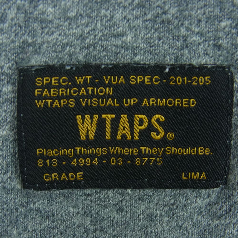 WTAPS ダブルタップス 152ATDT-CSM18 コットン ヘンリーネック カットソー 長袖 Tシャツ 日本製 グレー系 L【中古】