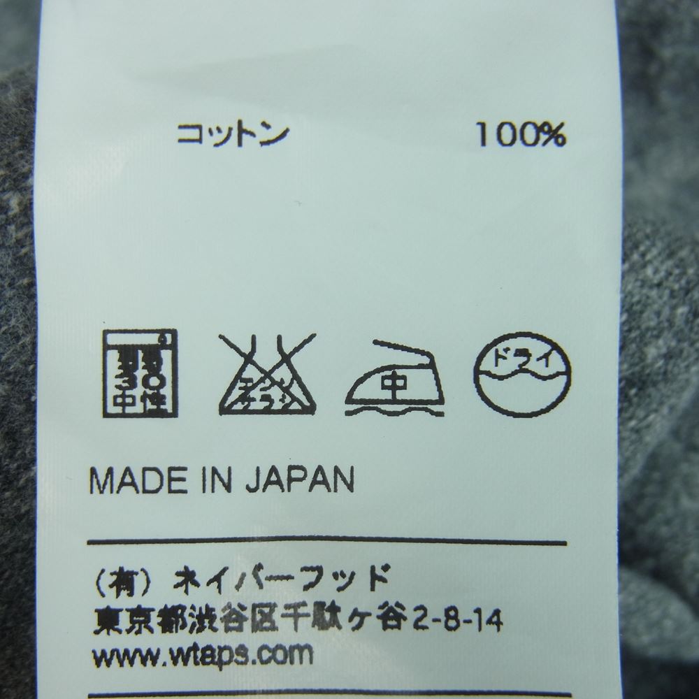 WTAPS ダブルタップス 152ATDT-CSM18 コットン ヘンリーネック カットソー 長袖 Tシャツ 日本製 グレー系 L【中古】