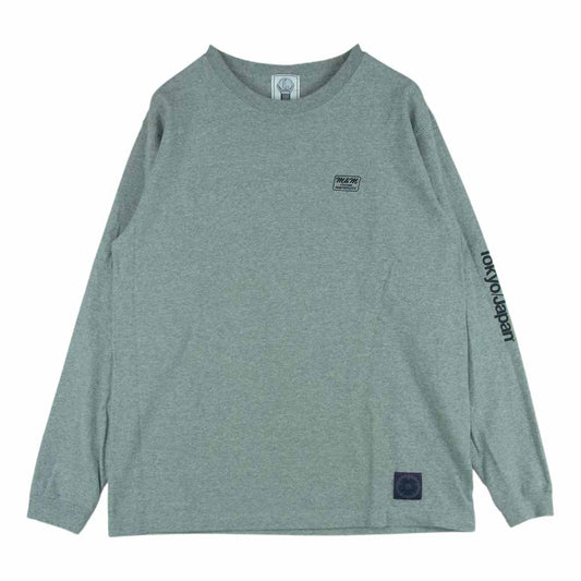 エムアンドエム CUSTOM PERFORMANCE カスタムパフォーマンス ロゴプリント クルーネック ロングスリーブ カットソー 長袖 Tシャツ グレー系 L【中古】