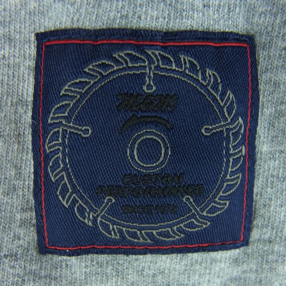 エムアンドエム CUSTOM PERFORMANCE カスタムパフォーマンス ロゴプリント クルーネック ロングスリーブ カットソー 長袖 Tシャツ グレー系 L【中古】