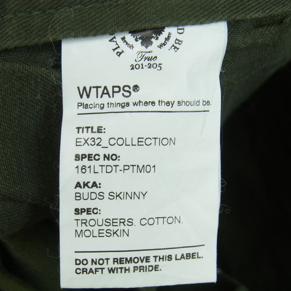 WTAPS ダブルタップス 161LTDT-PTM01 BUDS SKINNY ミリタリー パンツ コットン 日本製 カーキ系 2【中古】
