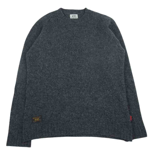 WTAPS ダブルタップス 142MADT-KNM01 DECK CREW-C SWEATER ウール ニット セーター グレー系 L【中古】