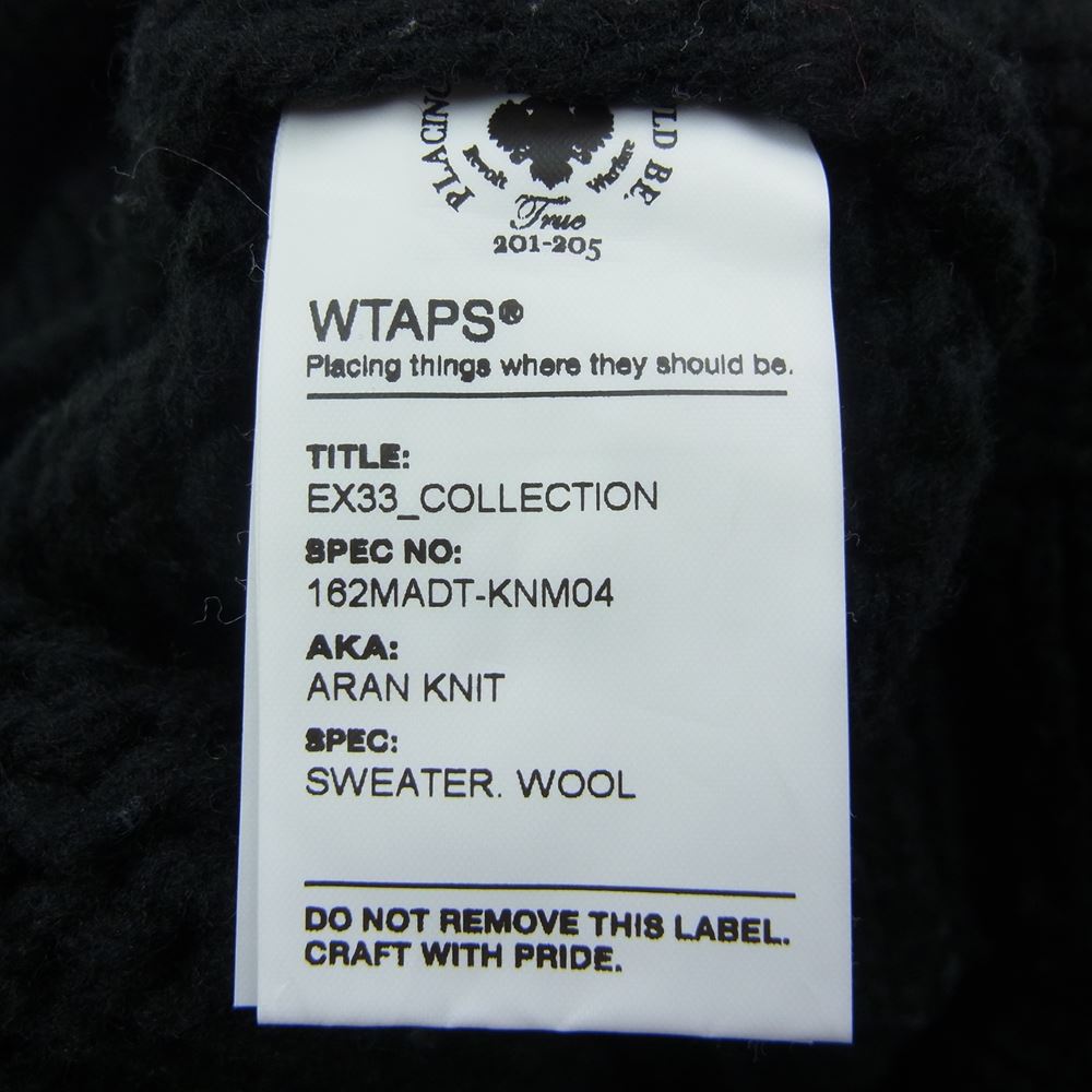 WTAPS ダブルタップス  16AW  162MADT-KNM04 ARAN KNIT アラン ニット セーター  ブラック系 L【中古】