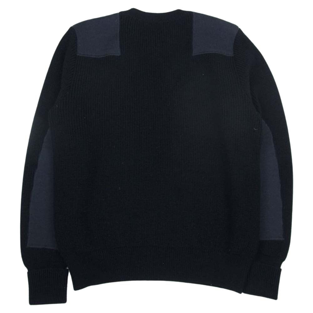 NEIGHBORHOOD ネイバーフッド 15AW 162FUNH-KNM02 COMMANDER / W-CREW.LS ウール ミドルゲージ コマンドー ニット セーター ブラック系 L【中古】