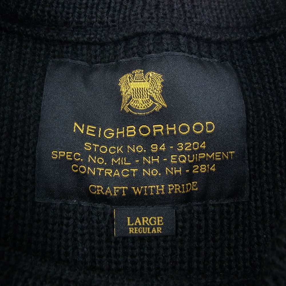NEIGHBORHOOD ネイバーフッド 15AW 162FUNH-KNM02 COMMANDER / W-CREW.LS ウール ミドルゲージ コマンドー ニット セーター ブラック系 L【中古】