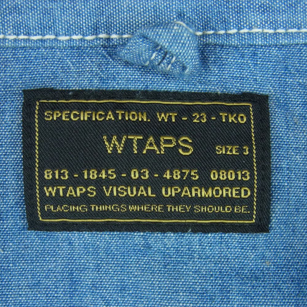 WTAPS ダブルタップス 161GWDT-SHM03 CELL LS コットン シャンブレー 長袖 シャツ 日本製 インディゴブルー系 3【中古】
