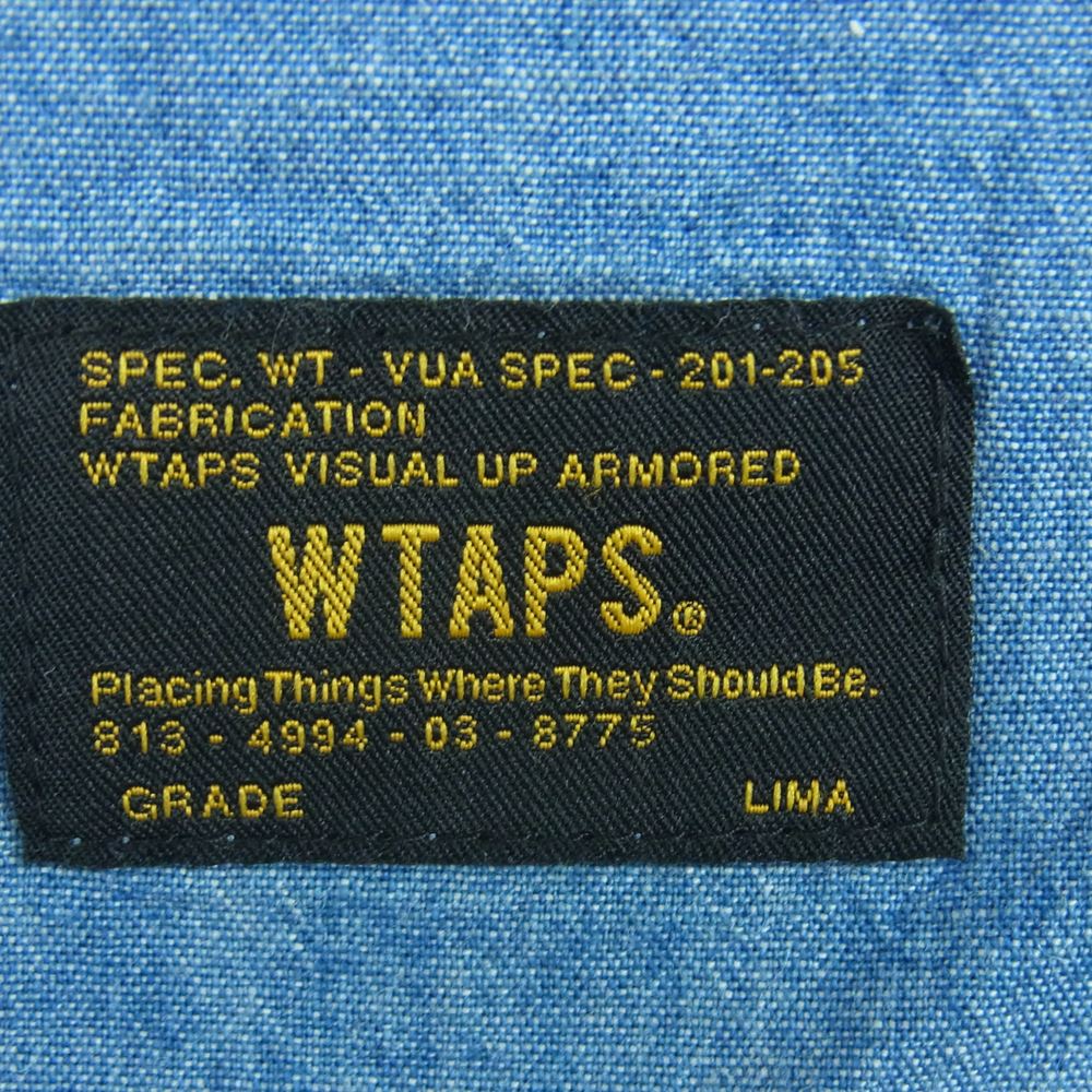 WTAPS ダブルタップス 161GWDT-SHM03 CELL LS コットン シャンブレー 長袖 シャツ 日本製 インディゴブルー系 3【中古】