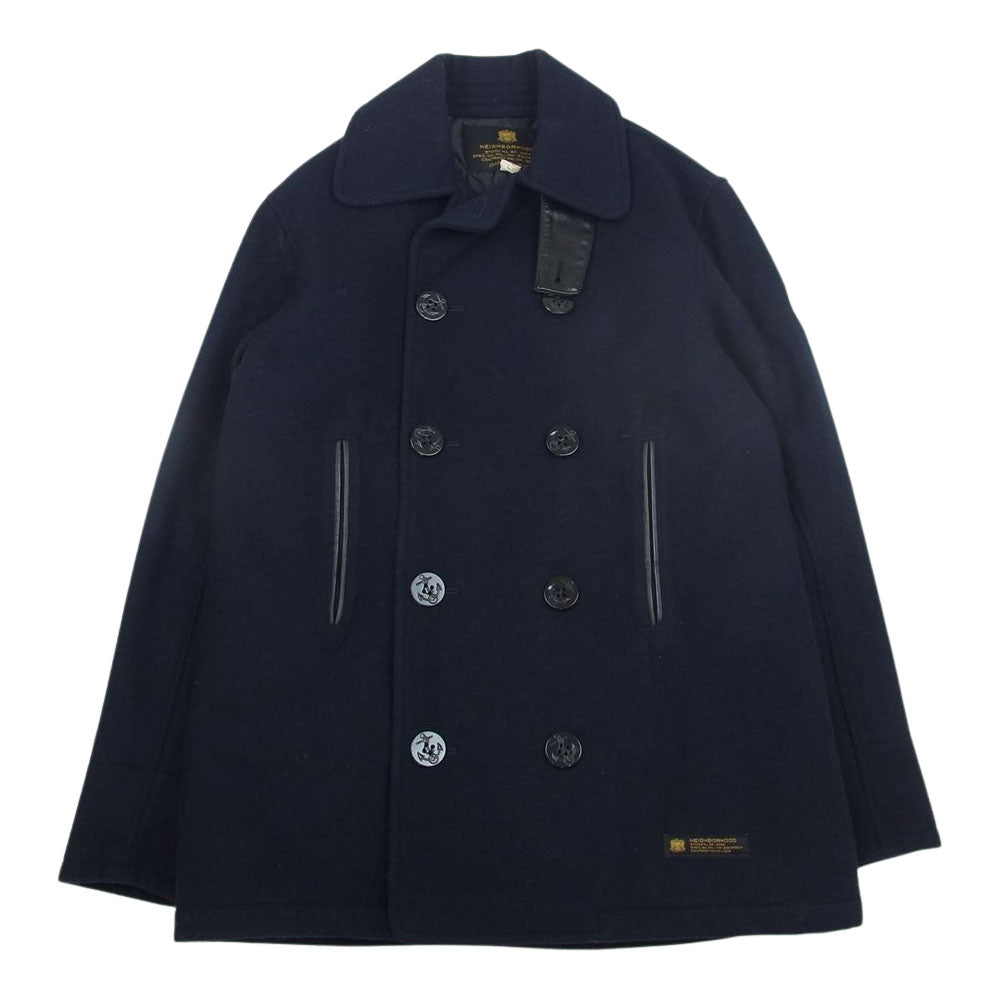 NEIGHBORHOOD ネイバーフッド 15AW 152AQNH-JKM01 15AW P/WN-COAT ウール Pコート ネイビー系 L【中古】