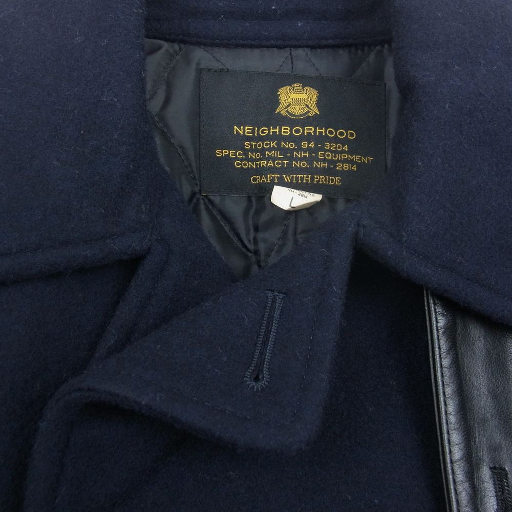 NEIGHBORHOOD ネイバーフッド 15AW 152AQNH-JKM01 15AW P/WN-COAT ウール Pコート ネイビー系 L【中古】
