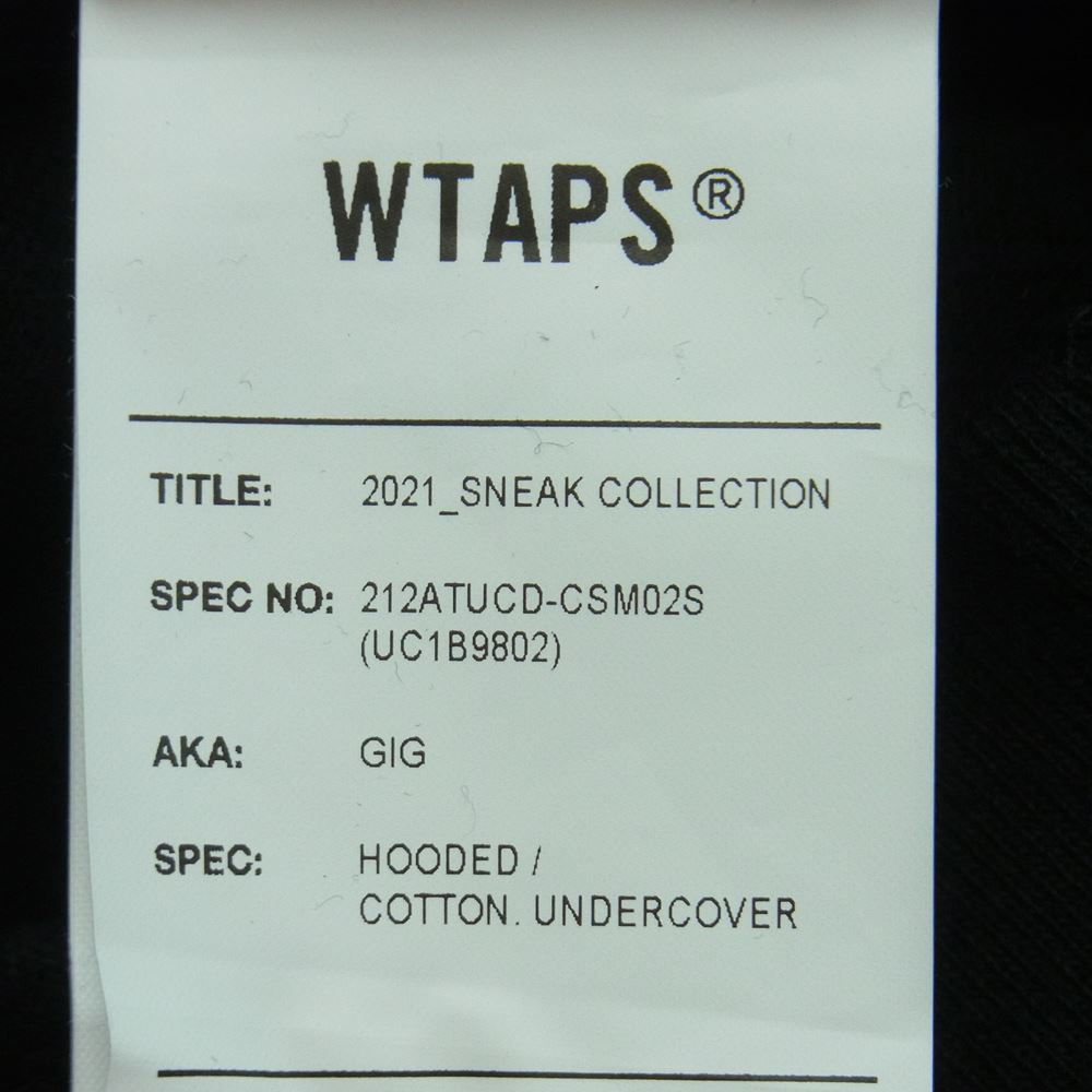WTAPS ダブルタップス 21AW 212ATUCD-CSM02S UNDERCOVER アンダーカバー GIG HOODED フーディッド パーカー ブラック系 02【中古】