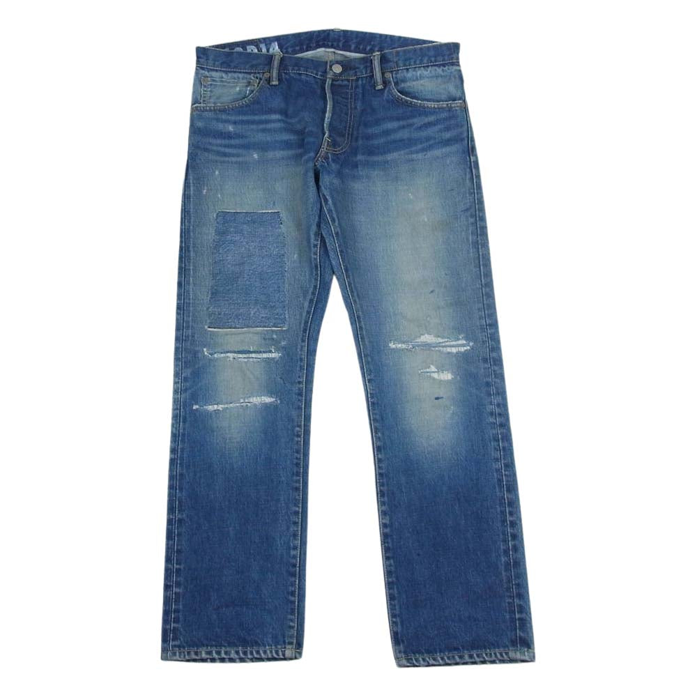 VISVIM ビズビム 0118205005026 18AW SOCIAL SCULPTURE 10 DAMAGED-14 ソーシャルスカルプチャー デニム ダメージ パンツ インディゴブルー系 34【中古】