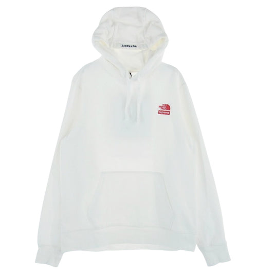 Supreme シュプリーム 19AW × The North Face ノースフェイス Statue Of Liberty Hooded Sweatshirt 自由の女神 プルオーバ― スウェット フーデッド パーカー ホワイト系 M【中古】