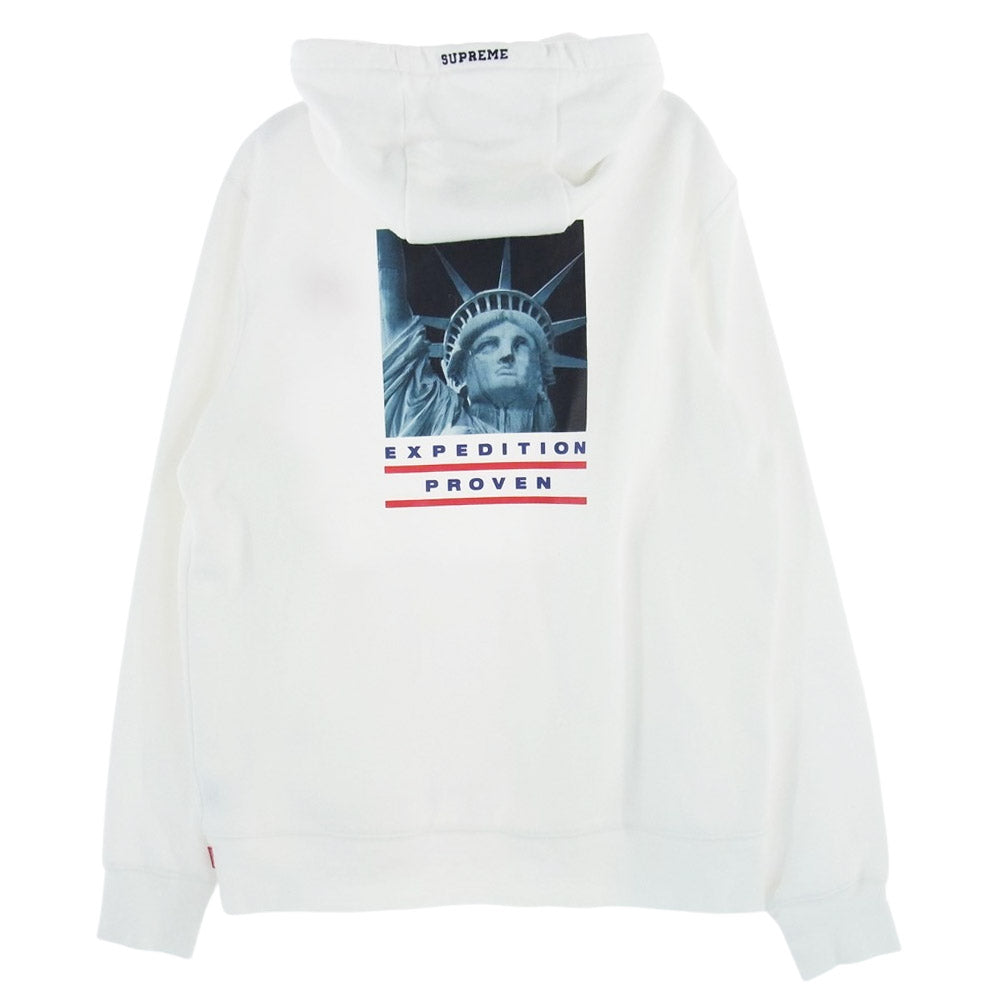 Supreme シュプリーム 19AW × The North Face ノースフェイス Statue Of Liberty Hooded Sweatshirt 自由の女神 プルオーバ― スウェット フーデッド パーカー ホワイト系 M【中古】