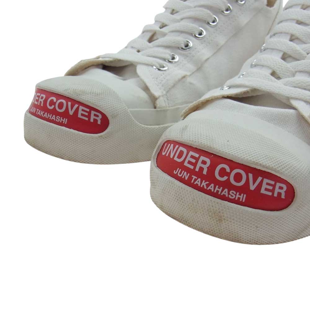 UNDERCOVER アンダーカバー UC2B9F05 TOE LOGO CANVAS SNEAKERS トゥーロゴ キャンバス スニーカー ホワイト系 M【中古】