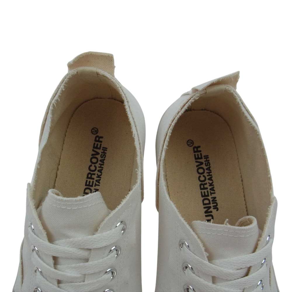 UNDERCOVER アンダーカバー UC2B9F05 TOE LOGO CANVAS SNEAKERS トゥーロゴ キャンバス スニーカー ホワイト系 M【中古】