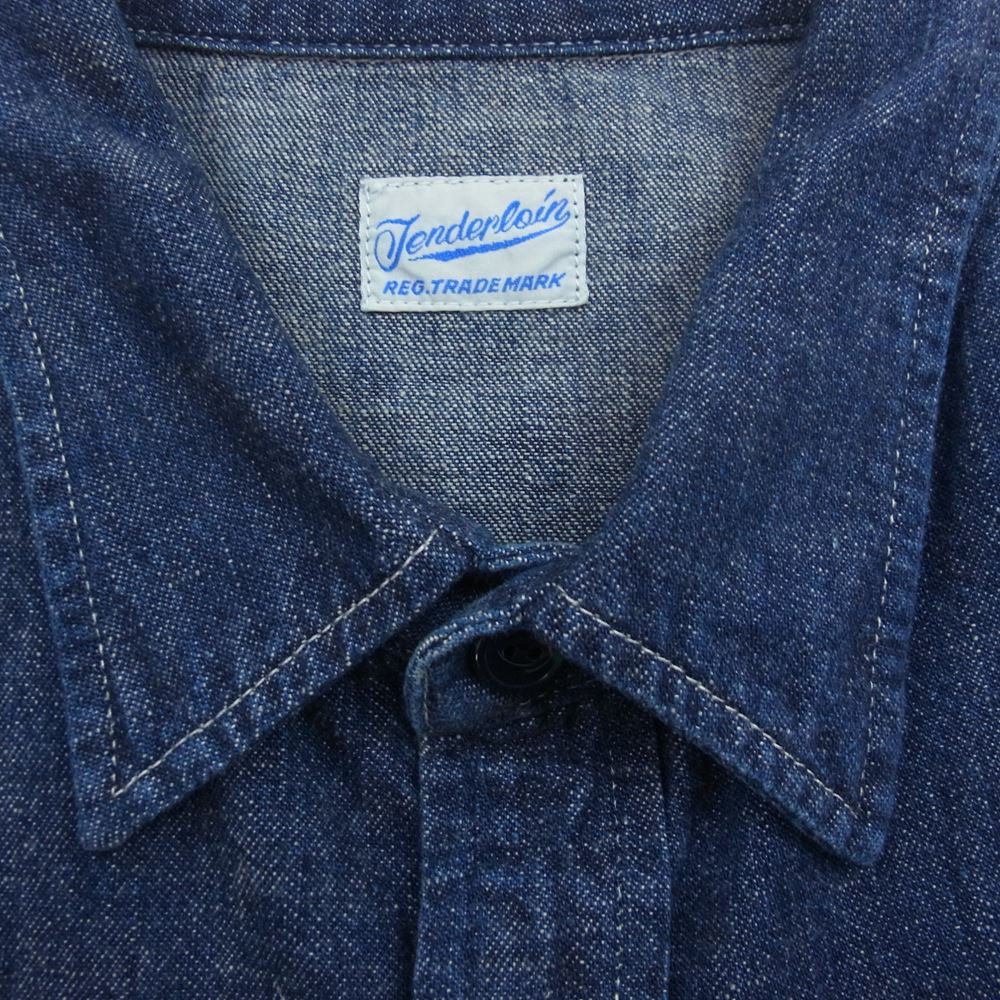 TENDERLOIN テンダーロイン DENIM WORK SHT デニム 長袖 ワーク シャツ インディゴブルー系 S【美品】【中古】