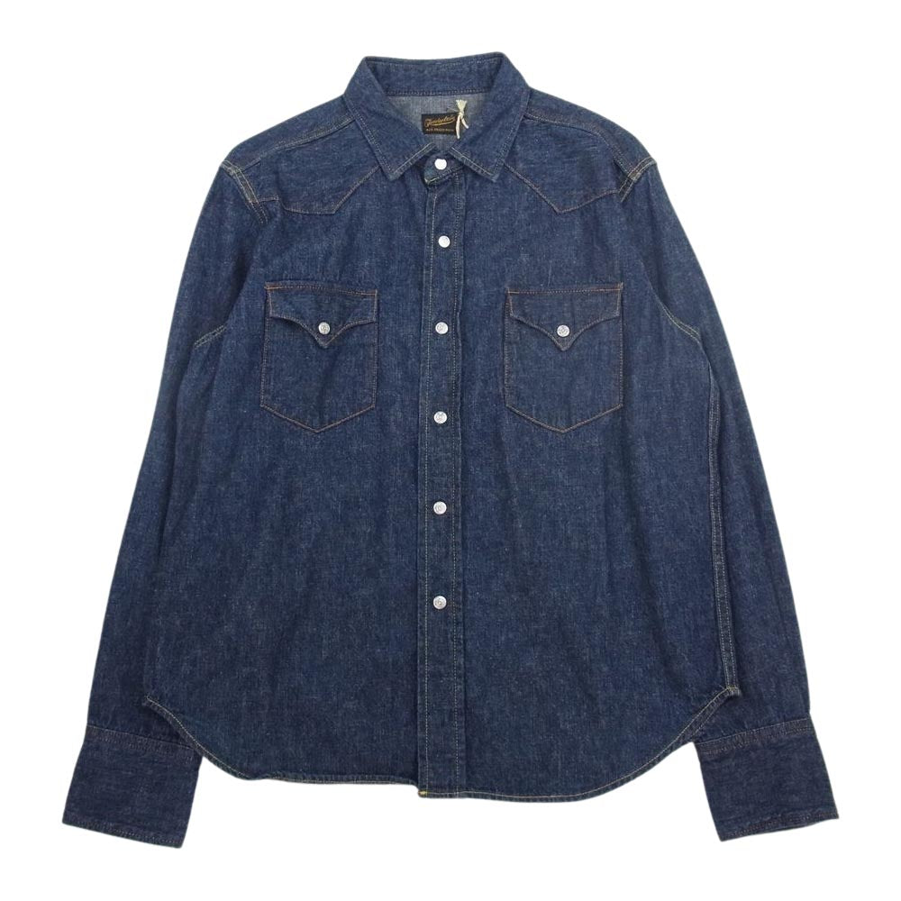 TENDERLOIN テンダーロイン SADDLE MAN DENIM SHT サドルマン デニム 長袖 シャツ インディゴブルー系 S【美品】【中古】