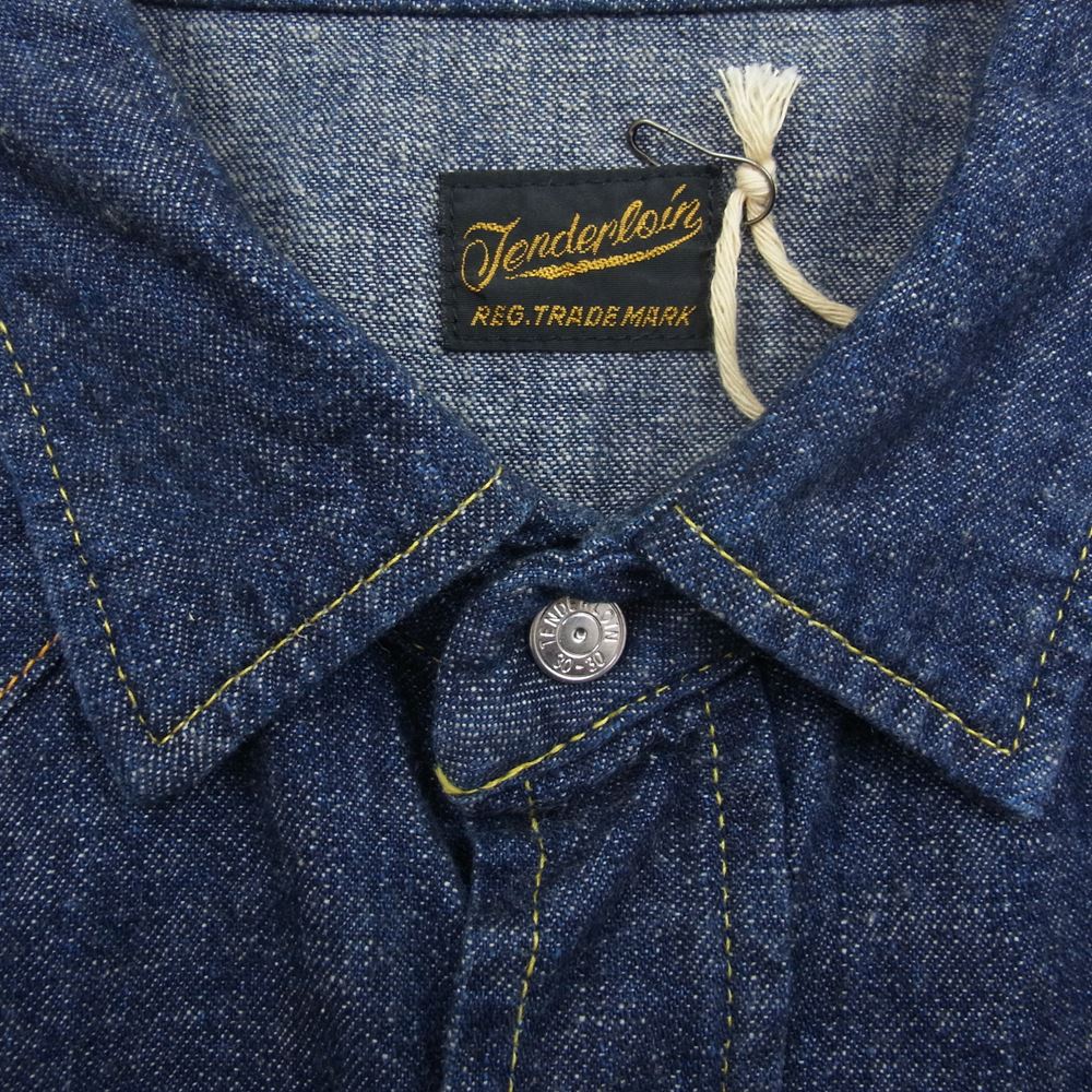 TENDERLOIN テンダーロイン SADDLE MAN DENIM SHT サドルマン デニム 長袖 シャツ インディゴブルー系 S【美品】【中古】